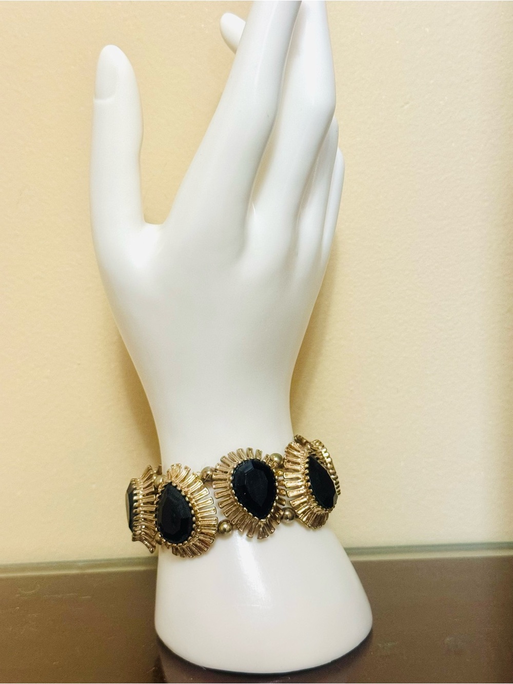 Elegant Gold and Black Bracelet